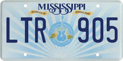 MS license plate LTR905