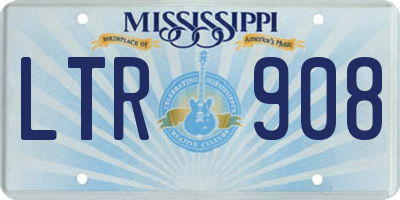 MS license plate LTR908