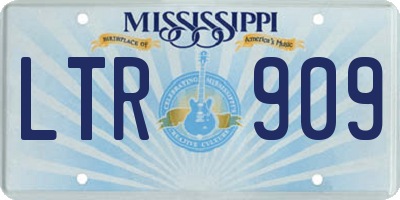 MS license plate LTR909