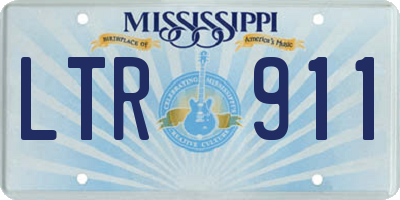 MS license plate LTR911