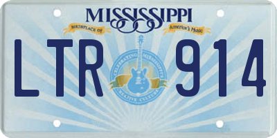 MS license plate LTR914