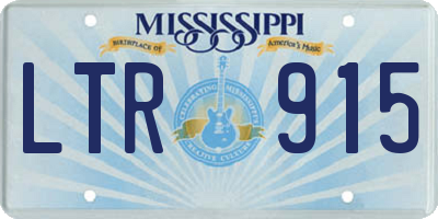 MS license plate LTR915