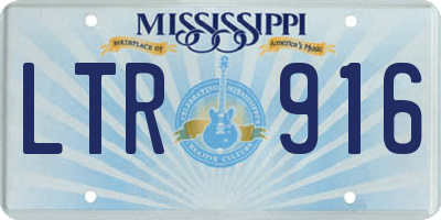 MS license plate LTR916