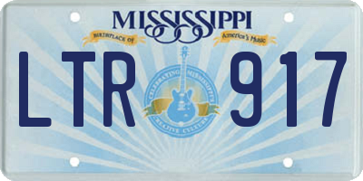 MS license plate LTR917