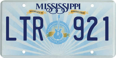 MS license plate LTR921
