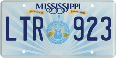 MS license plate LTR923