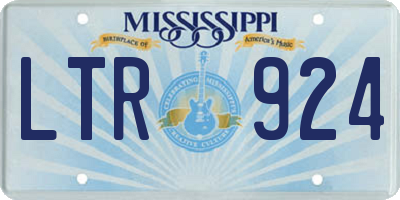 MS license plate LTR924
