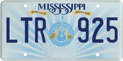 MS license plate LTR925