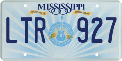 MS license plate LTR927