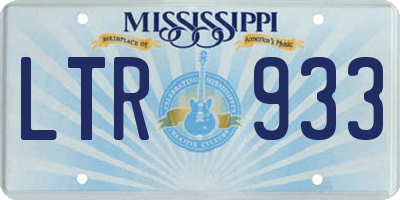 MS license plate LTR933