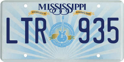 MS license plate LTR935