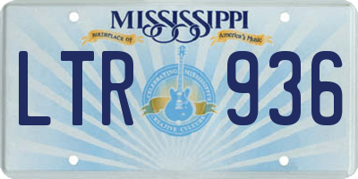 MS license plate LTR936