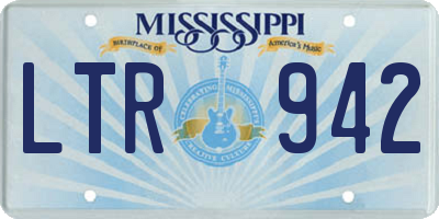 MS license plate LTR942