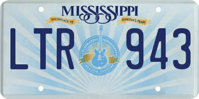 MS license plate LTR943