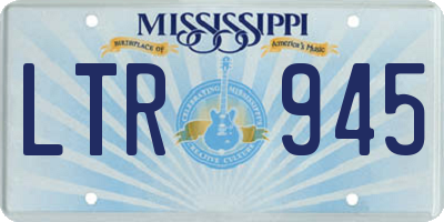 MS license plate LTR945