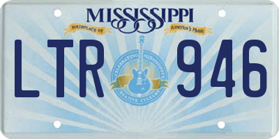 MS license plate LTR946