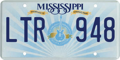 MS license plate LTR948