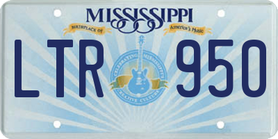 MS license plate LTR950
