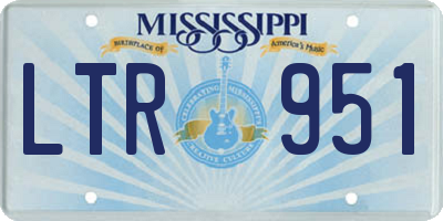 MS license plate LTR951