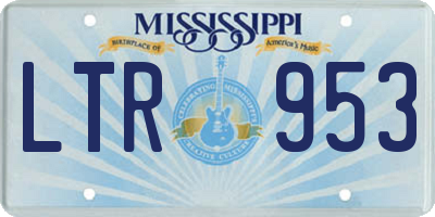 MS license plate LTR953