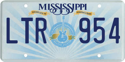 MS license plate LTR954