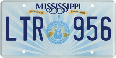 MS license plate LTR956