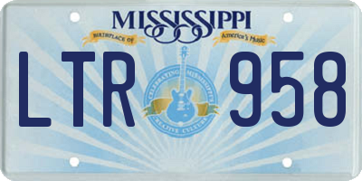 MS license plate LTR958