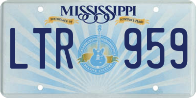 MS license plate LTR959