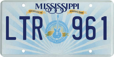 MS license plate LTR961