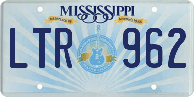 MS license plate LTR962
