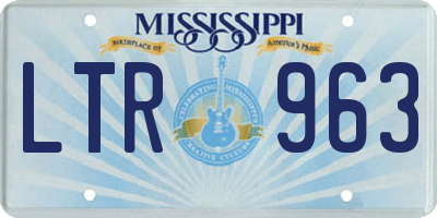 MS license plate LTR963