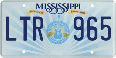 MS license plate LTR965