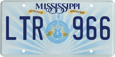 MS license plate LTR966