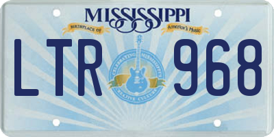 MS license plate LTR968