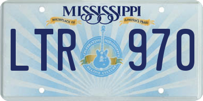 MS license plate LTR970