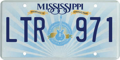MS license plate LTR971