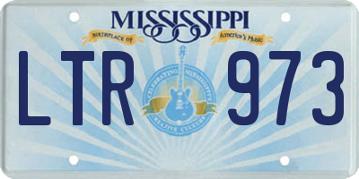 MS license plate LTR973