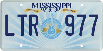 MS license plate LTR977