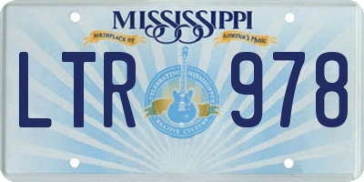 MS license plate LTR978