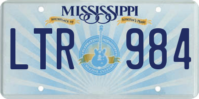 MS license plate LTR984