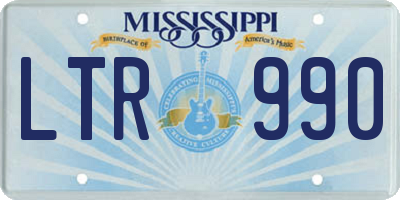 MS license plate LTR990