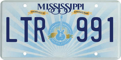 MS license plate LTR991