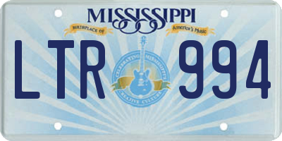 MS license plate LTR994