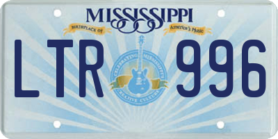 MS license plate LTR996