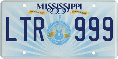 MS license plate LTR999