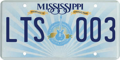 MS license plate LTS003