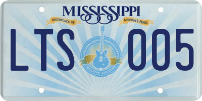MS license plate LTS005