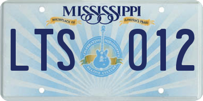 MS license plate LTS012
