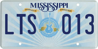 MS license plate LTS013