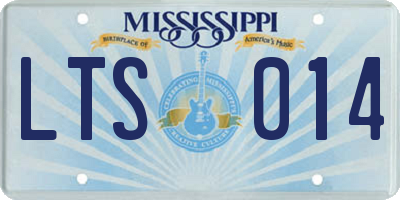 MS license plate LTS014